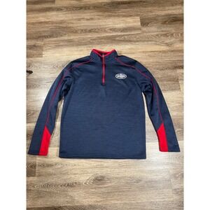 Colosseum Louisville Slugger Mens Small 1/4 Zip Pullover Shirt Navy Red Athletic